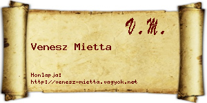 Venesz Mietta névjegykártya